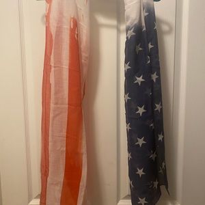 Patriotic scarf and earrings